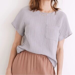 Madewell Purple Linen Top